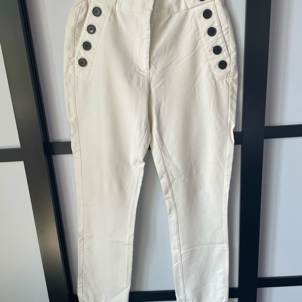 White Derek Lam Button Detail Trousers